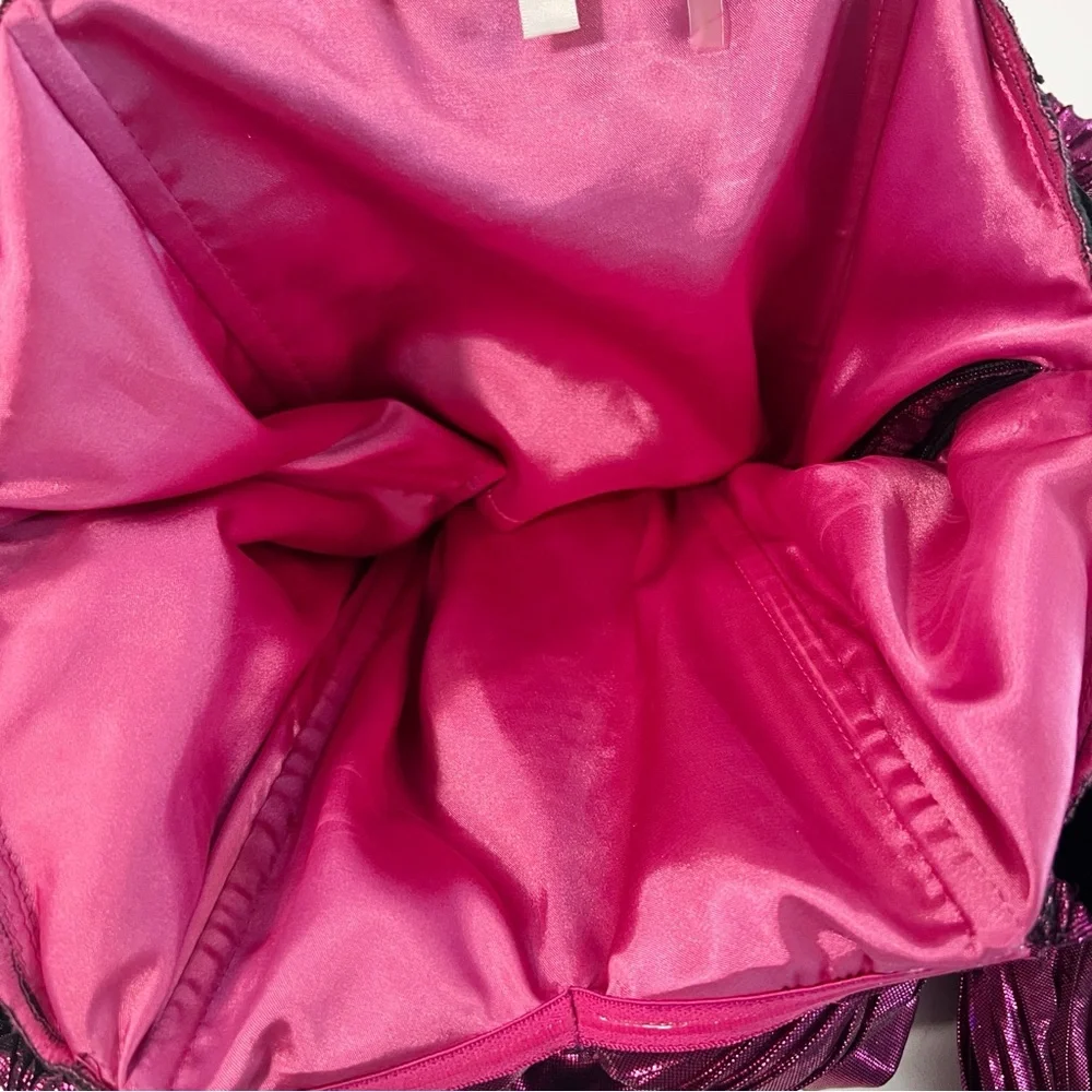 •LOVESHACKFANCY• Thompson Rose Appliqué Metallic Minidress in Fuchsia‎ Size 0 - Picture 10 of 15